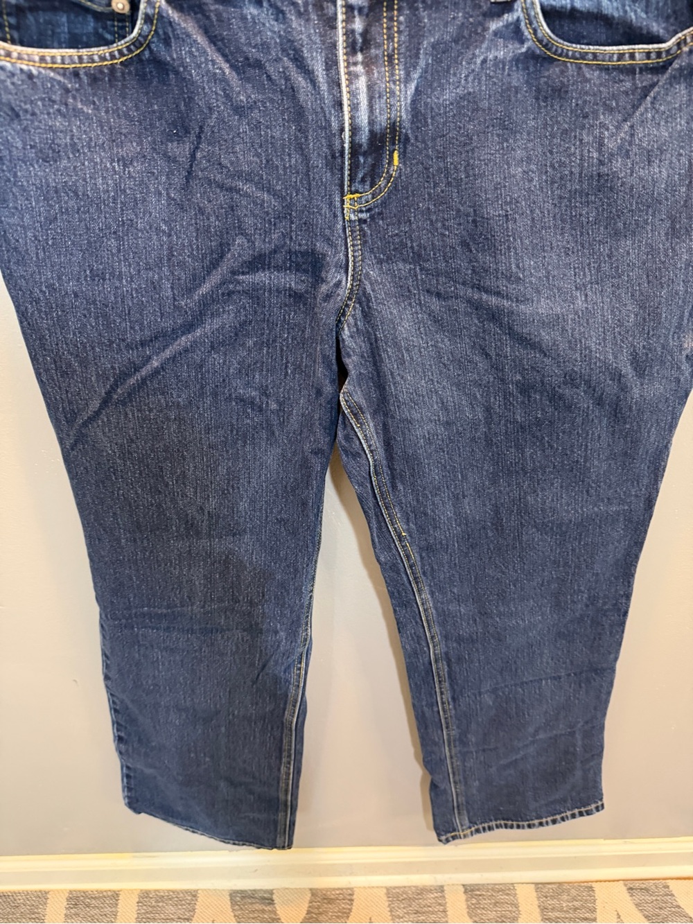 LOFT Dark Blue Straight-Leg Jeans Sz 12 - Picture 4 of 7